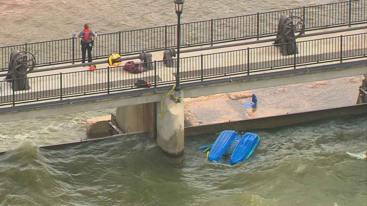 OKC Officer Attempts To Save Man, Dog From Capsized Boat At Lake Overholser, Fire Officials Say