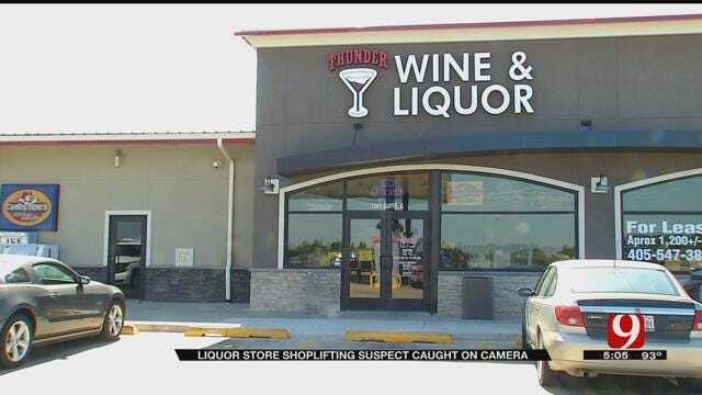 OKC Liquor Store Shoplifting Suspect Caught On Camera