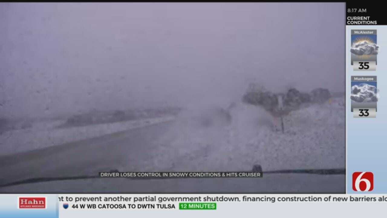 Dashcam Shows Iowa Driver Crash Into Deputy In Winter Weather