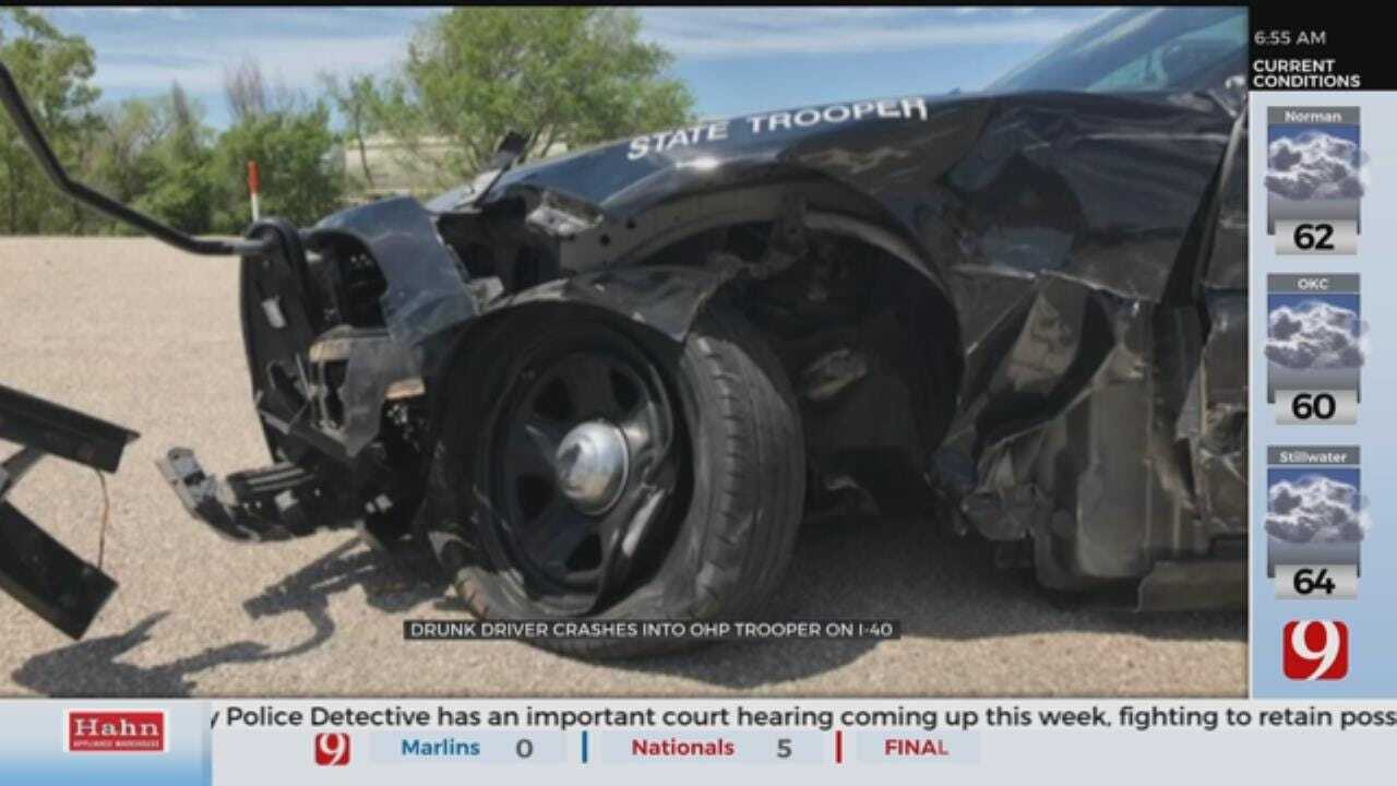 Drunk Driver Crashes Into OHP Trooper On I-40