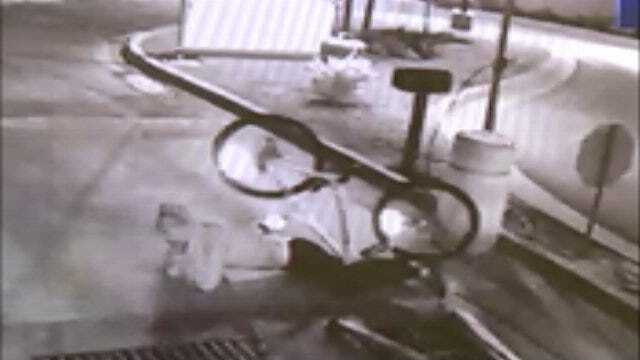 WEB EXTRA: Surveillance Video Of Thief Wrecking On Stolen Bicycle