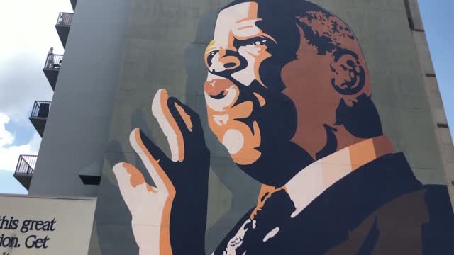 Hundreds Of People Remember Congressman John Lewis at Atlanta Mural