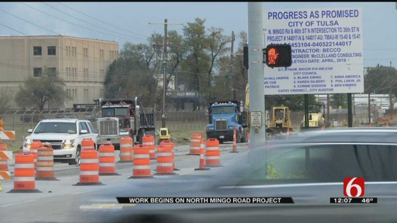 Waterline Work Narrows North Mingo Road In Tulsa