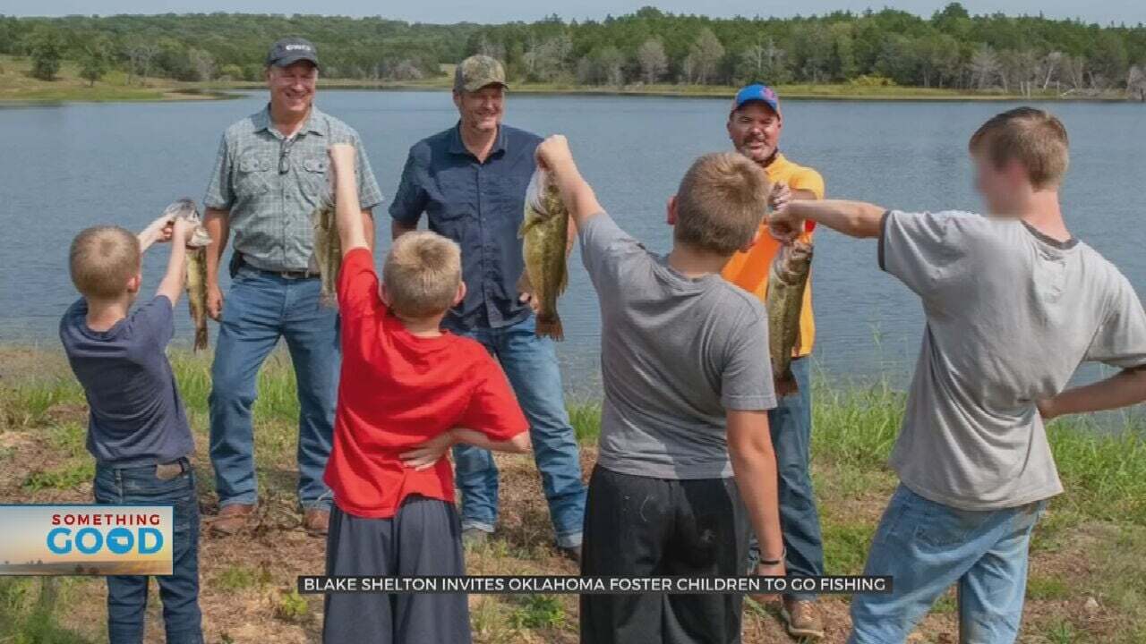 Blake Shelton Hosts Foster Children For Fun Day Of Fishing 