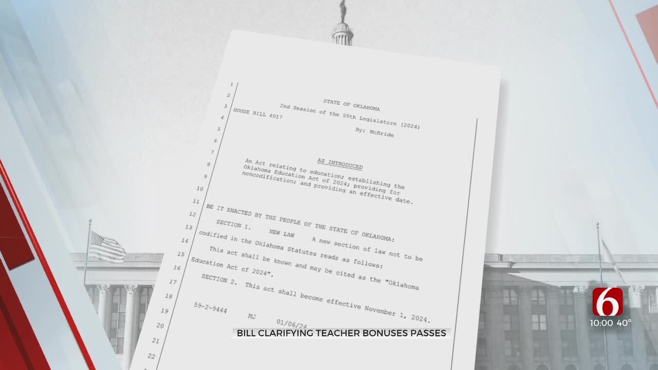 Bill Passes House That Would Clear Up Teacher Bonus Program