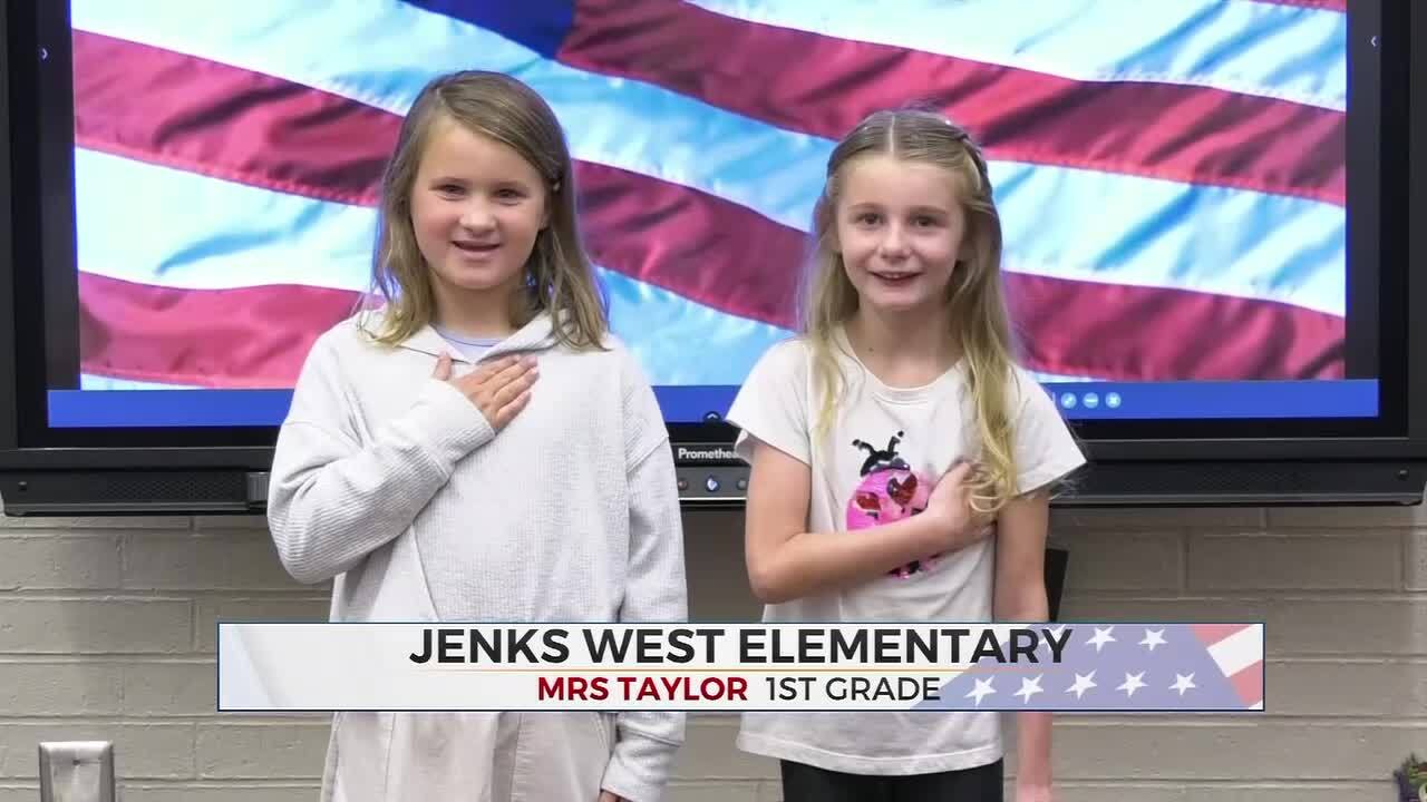 Daily Pledge: 1st Grade Students At Jenks West Elementary