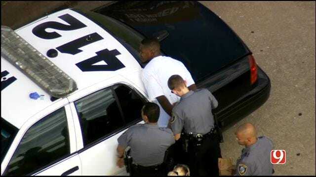 WEB EXTRA: Bob Mills SkyNews 9 Flies Over Scene Where Chase Suspect Was Arrested