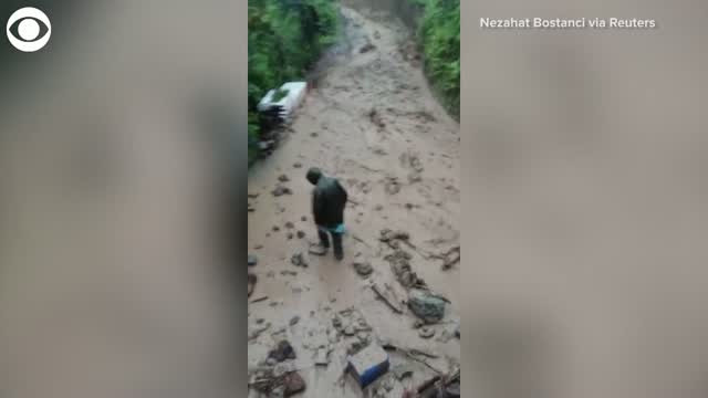 Man In Turkey Escapes Floodwaters, Moment Caught On Camera