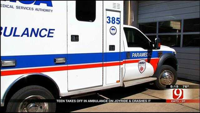 Teen Steals, Crashes Ambulance In Southwest OKC