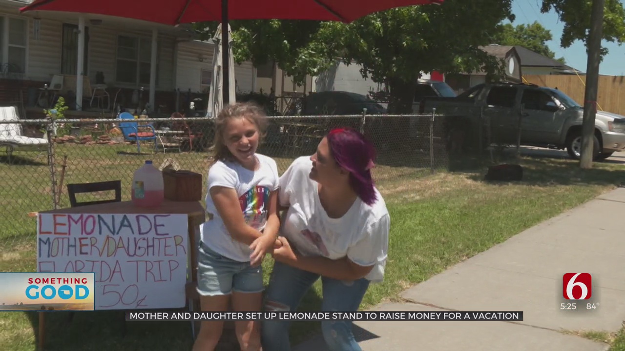 Mother-Daughter Team Set Up Lemonade Stand To Raise Money For Special Vacation Together 