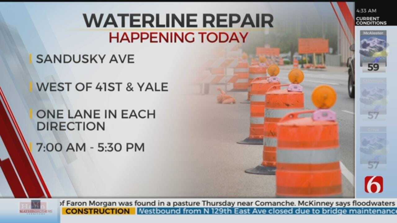 Tulsa Waterline Repair Project Closes Lanes