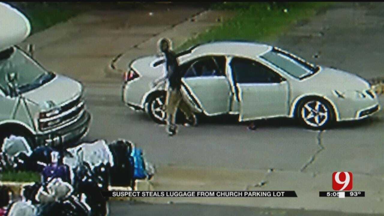 Caught On Camera: Suspect Steals Luggage From OKC Church Parking Lot