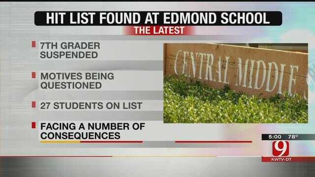 Edmond Police Investigate 'Hit List' At Central Middle School