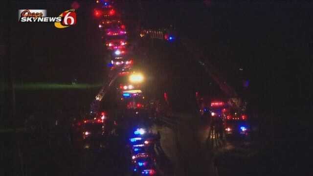 WEB EXTRA: Hundreds Lined Highway 66 Into Claremore To Honor Fallen Firefighter