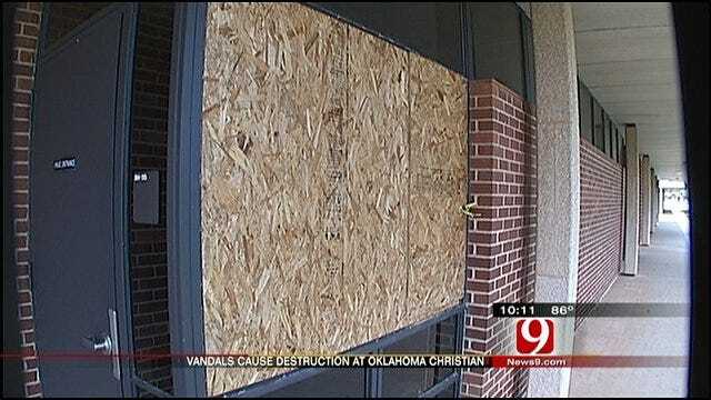 Oklahoma Christian Cleans Up After Vandal Attack