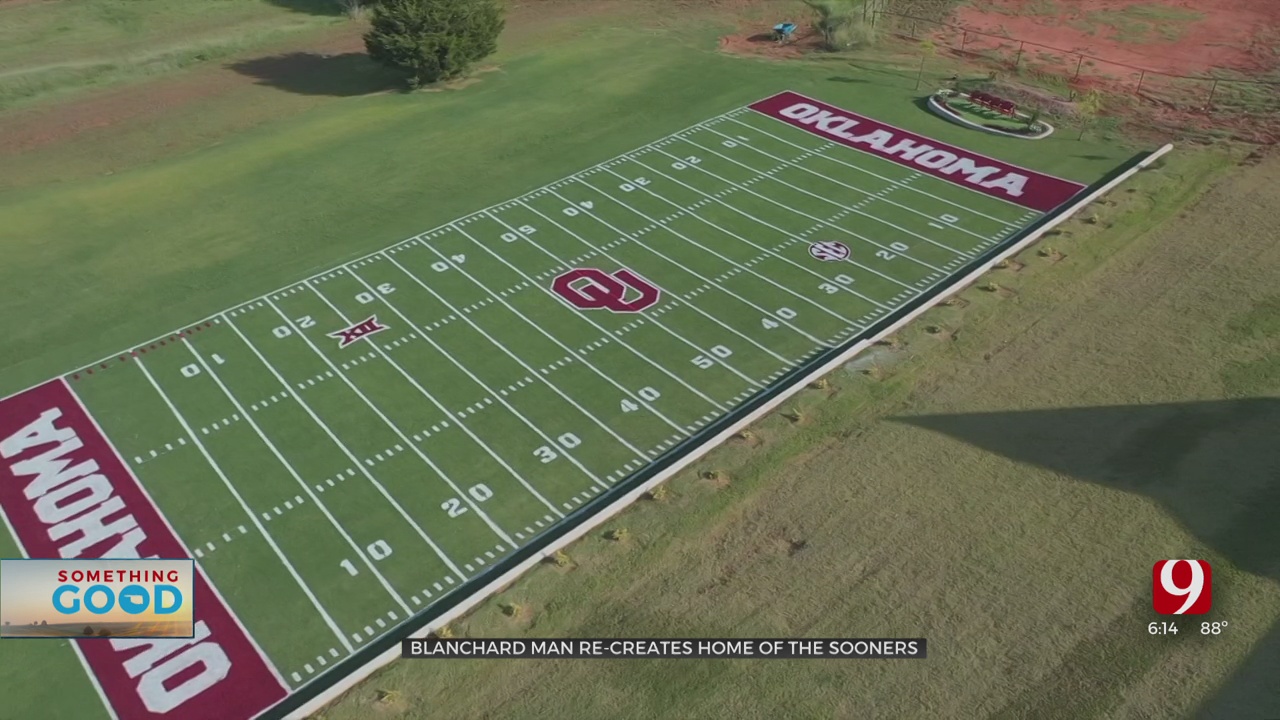 Family Embraces Yearly Tradition Of Recreating OU Football Field 
