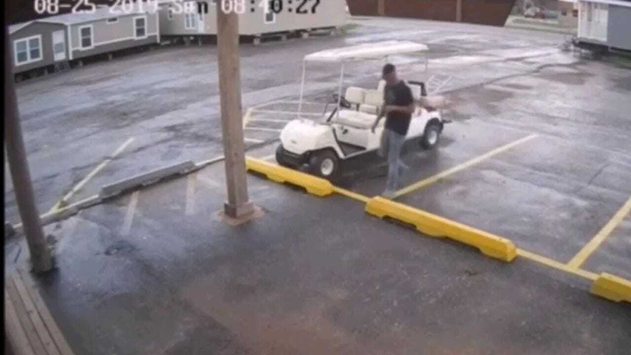 Caught On Camera: OKC Police Searching For Man Seen Stealing Golf Cart
