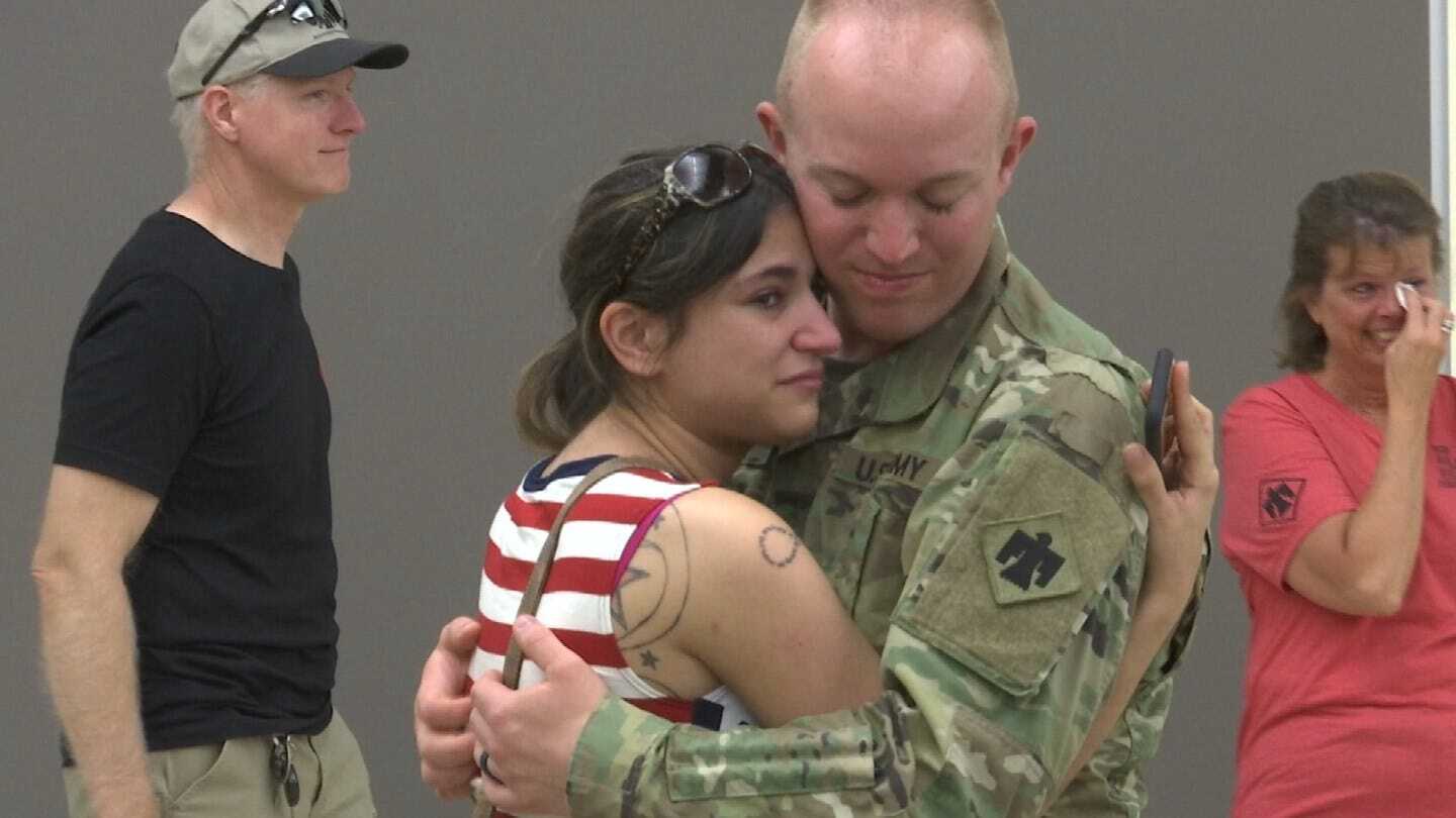 Oklahoma National Guard Soldiers Leave For Middle East