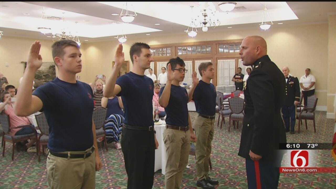 New Marines Enlist In Front Of Retired Tulsa Veterans