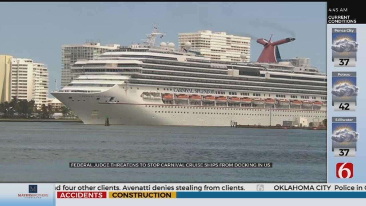 Judge threatens to stop Carnival ships from docking In U.S.