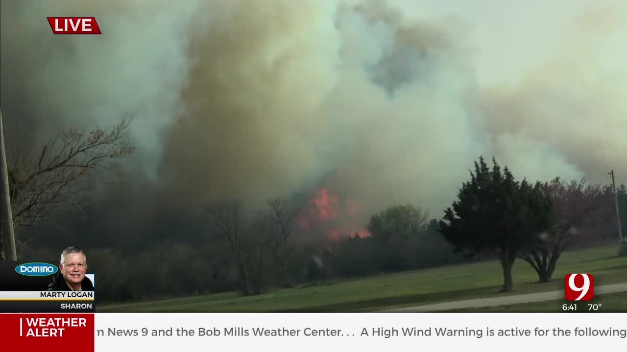 Large Wildfire Prompts Evacuations In Woodward County; Evacuation Centers Established