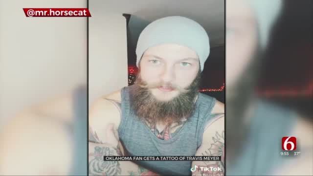 Oklahoma Man Shows Off Travis Meyer Tattoo On TikTok