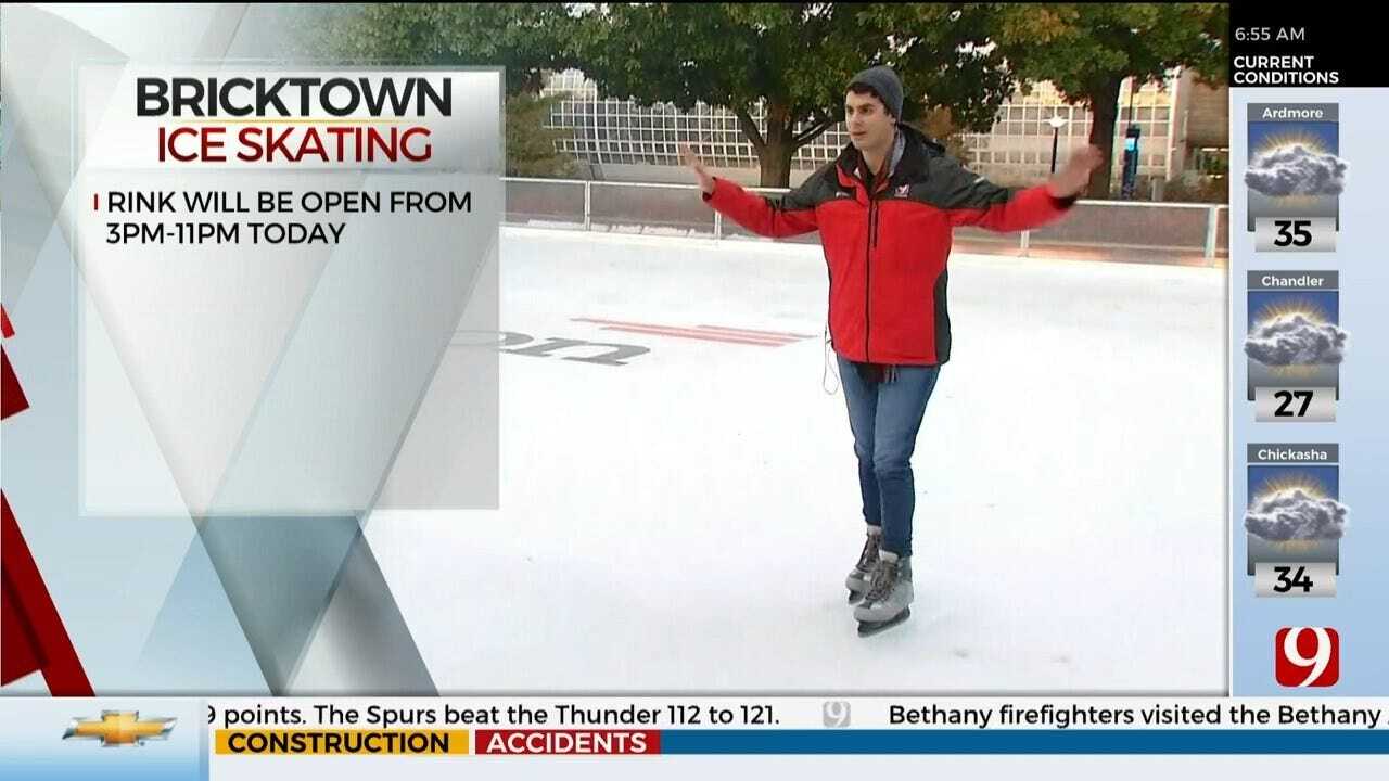 WATCH: News 9's Caleb Califano's First Time Ice Skating