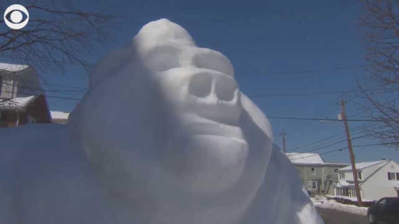 Massachusetts Man Creates Snow Gorilla