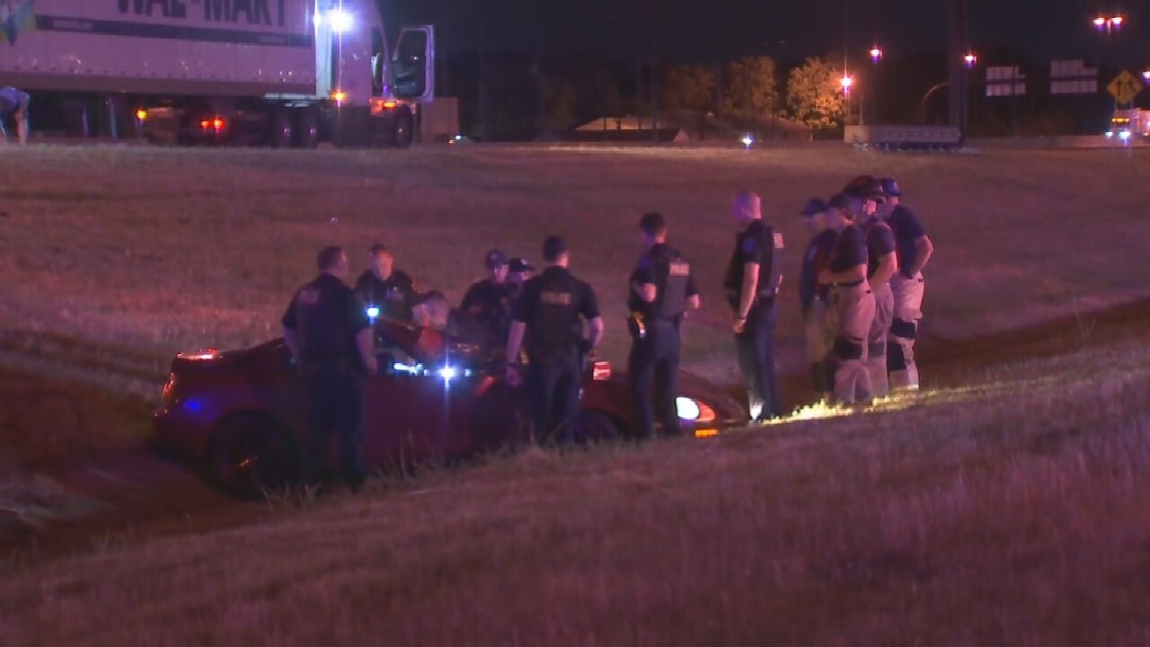 1 Person Hospitalized After Crashing Into Semi In Tulsa