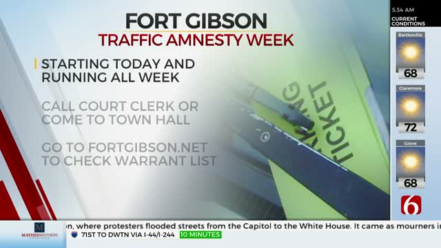 Fort Gibson Holding 'Amnesty Week' For Past Due Traffic Tickets