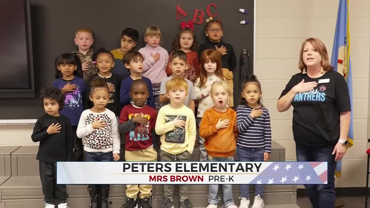 Daily Pledge: Pre-K Students From Peters Elementary