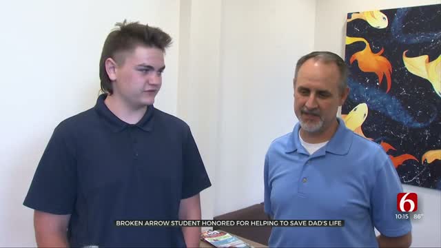 Broken Arrow Student Honored For Helping Save Dad's Life