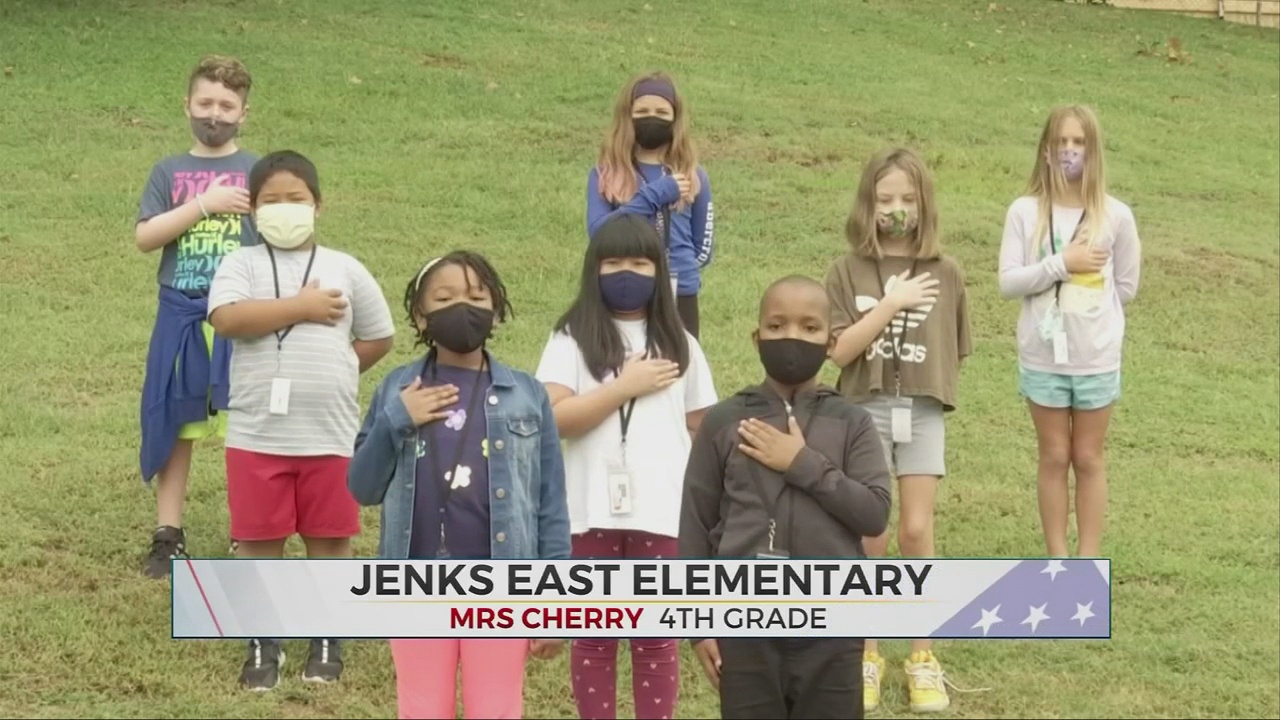 Daily Pledge: Mrs. Cherry's 4th Grade Class from Jenks East Elementary 