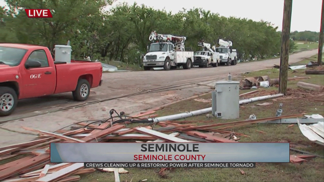 Crews Working To Restore Power In Seminole Following Destructive Tornado