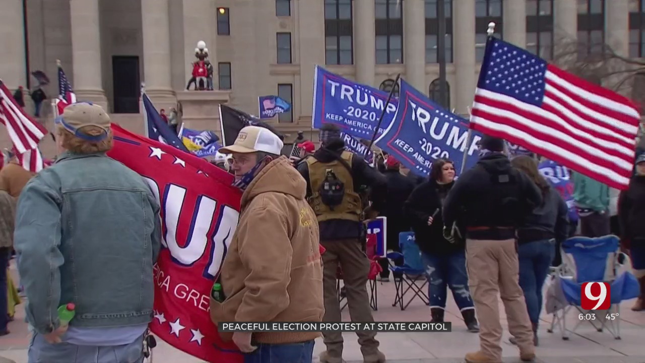 Oklahomans Rally To Support Outgoing President Donald Trump, Take Aim At Inhofe