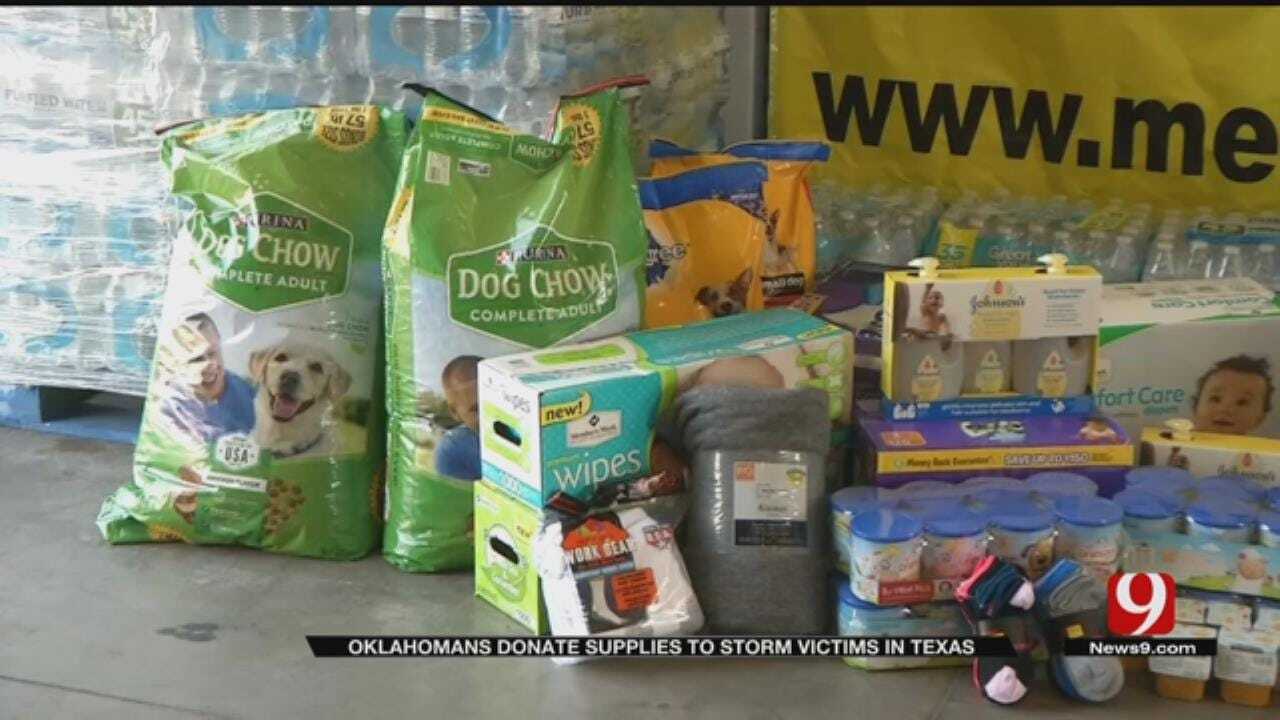OKC Contractor, Volunteers Filling Trucks With Goods For Harvey Victims In S. Texas