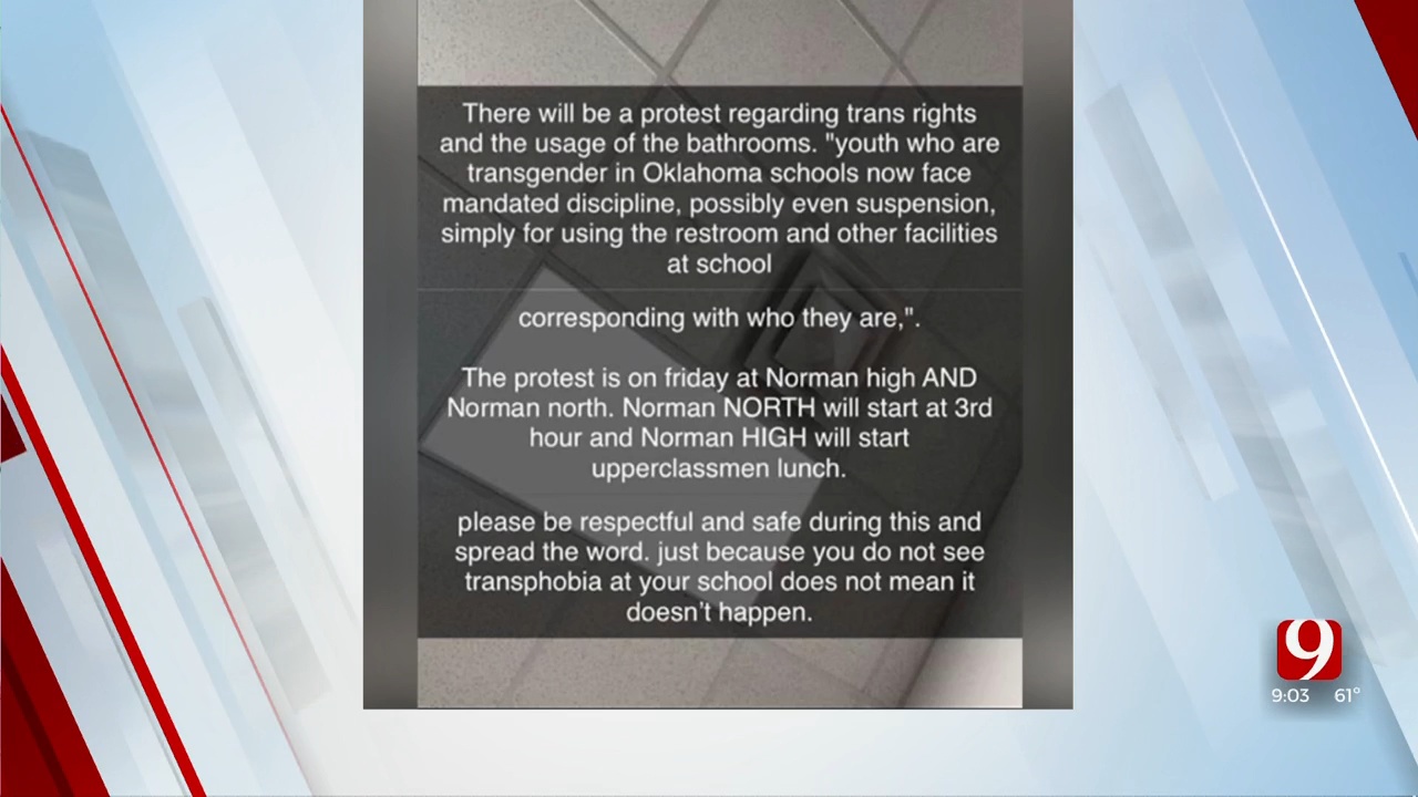 High School Students In Norman Walkout To Protest School Bathroom Policy
