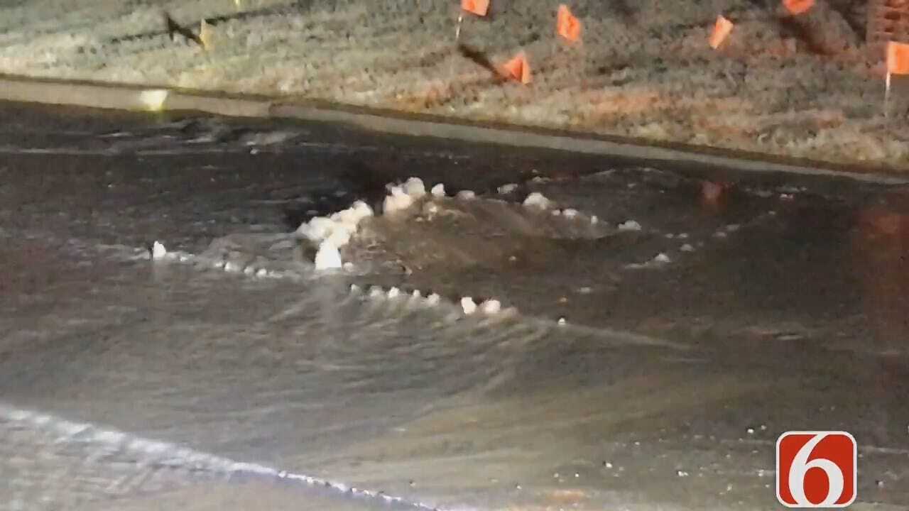 Water Main Break Causes Problems In South Tulsa