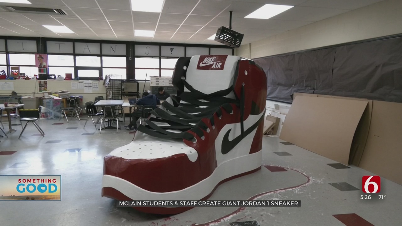 Students At McLain High School Create Giant Jordan 1 Sculpture