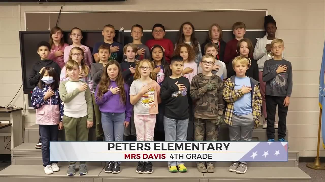 Daily Pledge: 4th-Grade Students From Peters Elementary