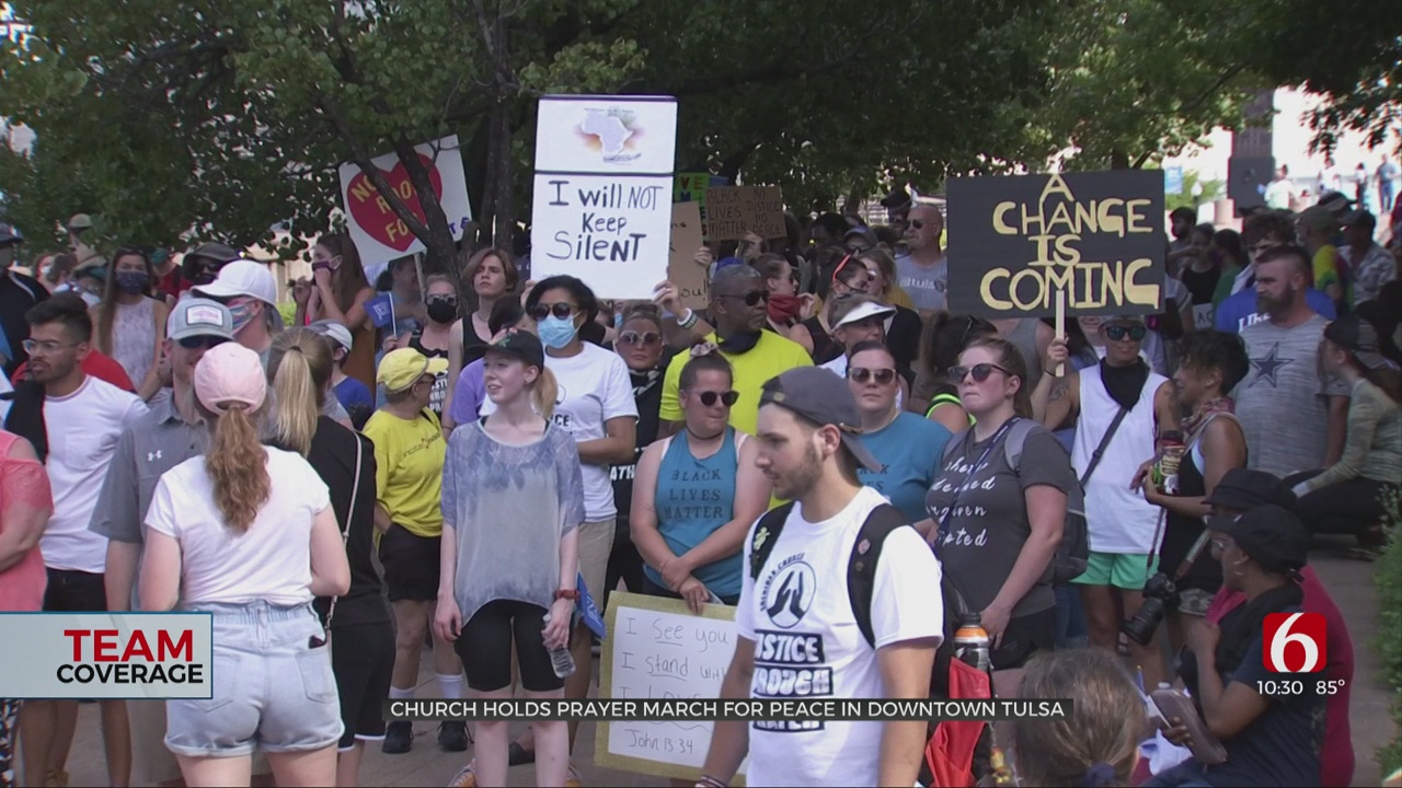 Church Holds Prayer March For Peace In Downtown Tulsa