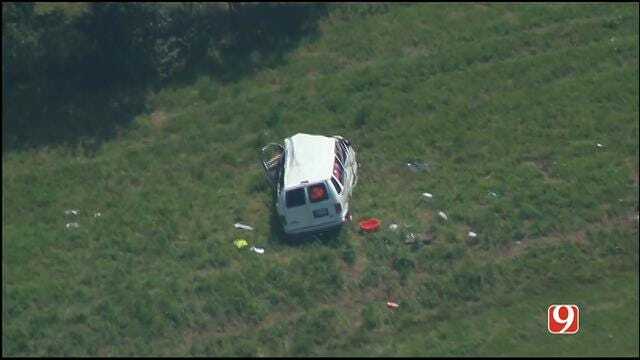 WEB EXTRA: Shawnee Church Van Involved In Crash On Will Rogers Turnpike