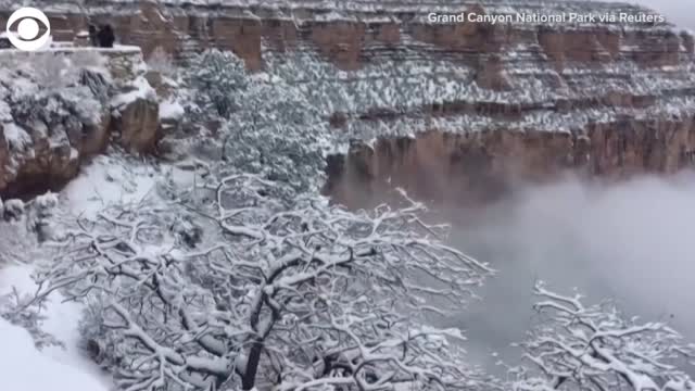 Watch: Grand Canyon Covered In Snow, Clouds