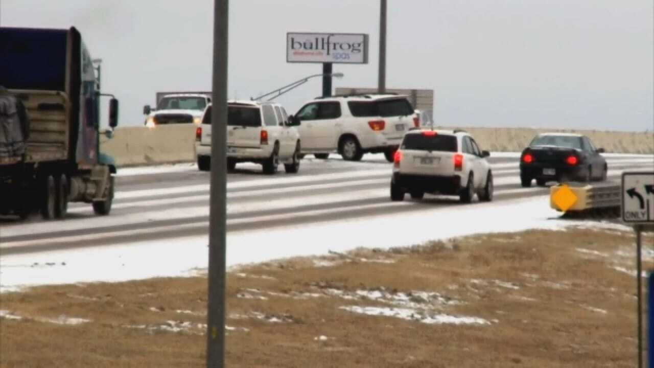 Icy Roads: SUV Wreck In Moore Along I-35