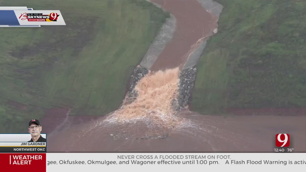 WATCH: Bob Mills SkyNews 9 Captures Heavy Water Runoff Caused By Rain
