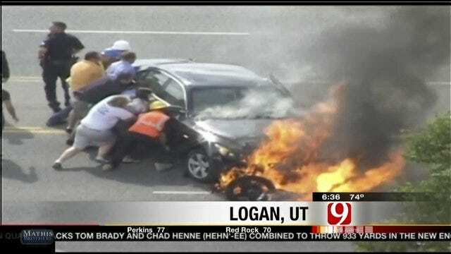 Good Samaritans Lift Car Off Victim