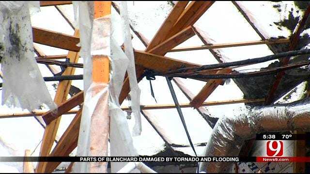 Parts Of Blanchard Damaged By Tornado, Flooding