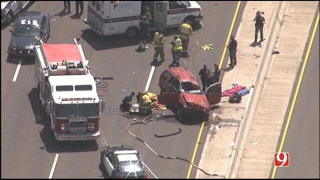 WEB EXTRA: SkyNews 9 Flies Over Two Car Crash In MWC
