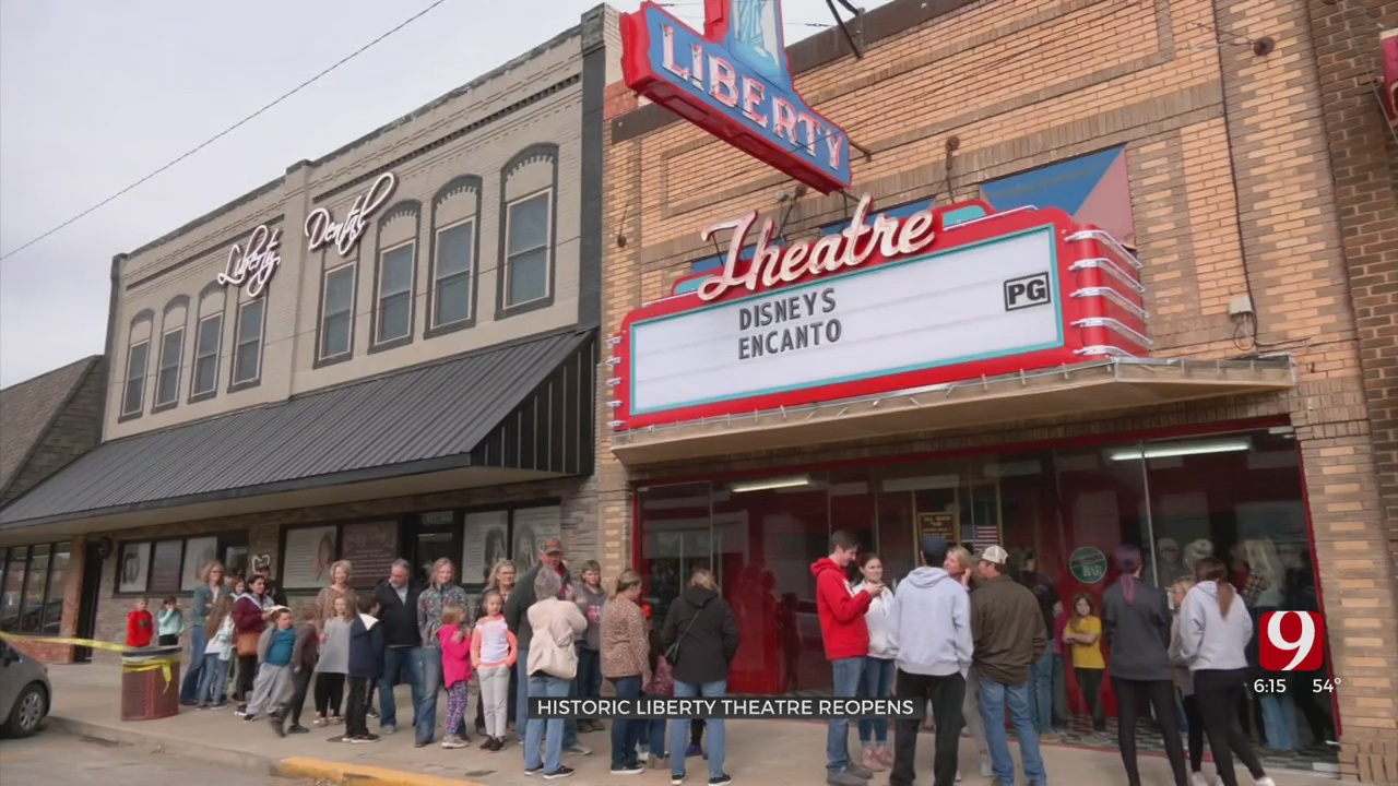 Moviegoers Line The Street In Carnegie As 106-Year-Old Movie Theater Reopens After Shutting Down Due To COVID