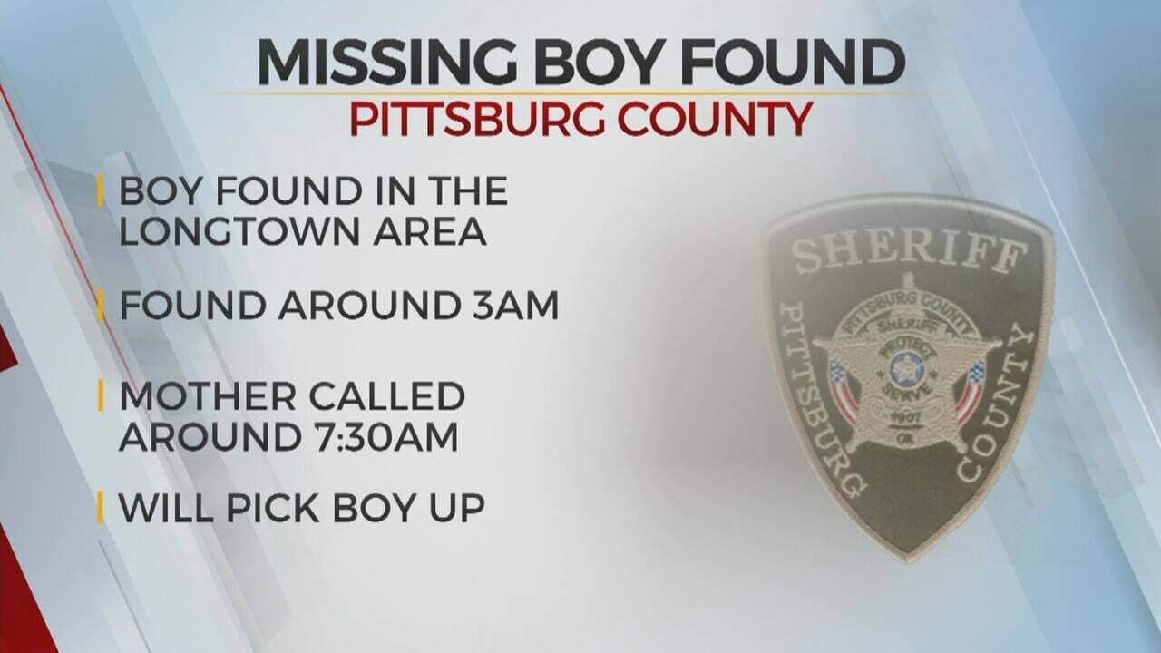 Mother Of Boy Found Walking Alone In Pittsburg County Neighborhood Located